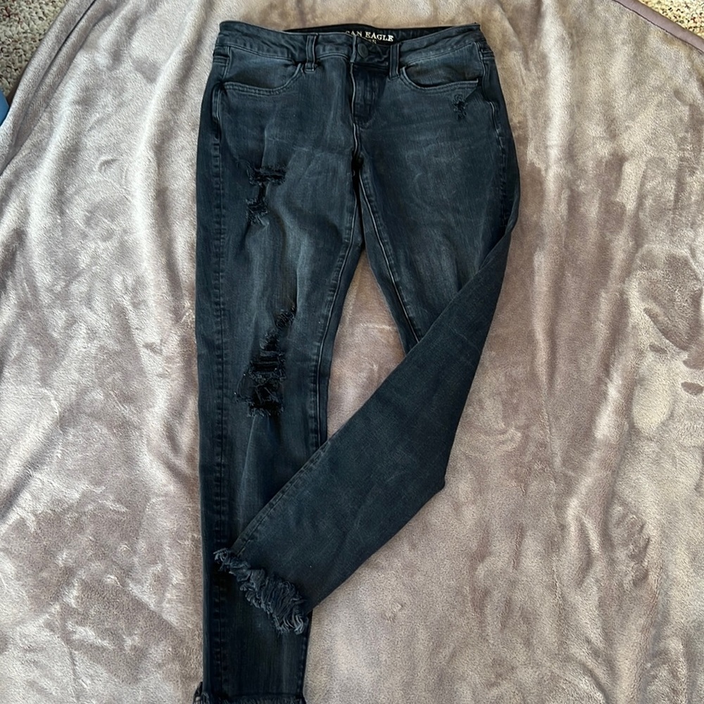 Black denim American eagle